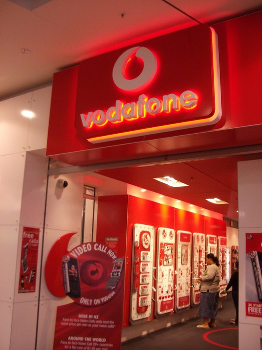 Illuminated Retail Shop Front Sign - Vodafone